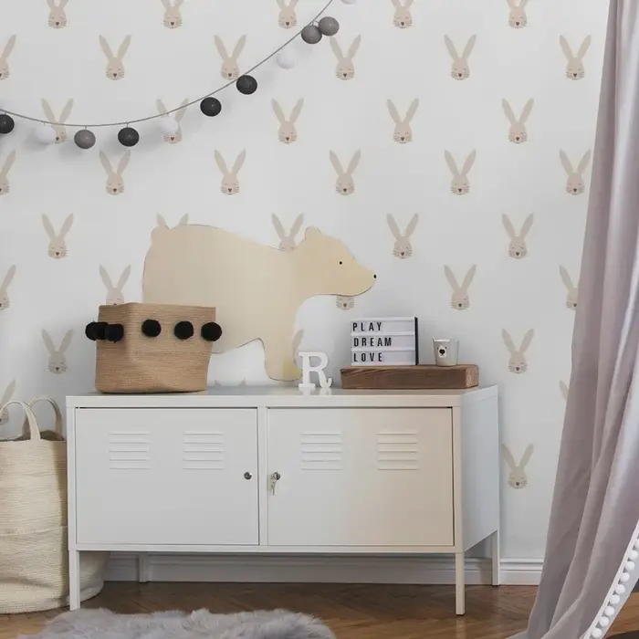 Happy Bunny-Papier Peint Beige Auto-Adhésif