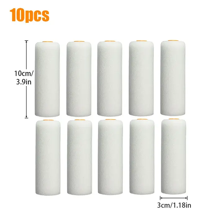 10 pièces 100mm rouleau de peinture brosse mousse Durable