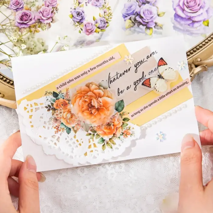 8 rouleaux/pack - Ensemble de rubans floraux - Ruban floral