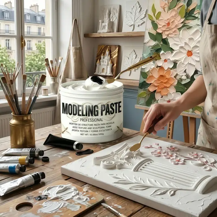 Pâte à modeler blanche, texture moyenne, prête à l'emploi pour les travaux en plâtre, la sculpture artistique et les projets.