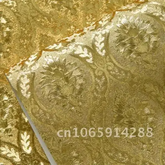 Luxe classique or papier peint rouleau chambre salon Relief mur feuille d'or de papel damassé fonds d'écran