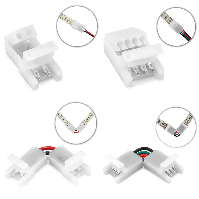 Connecteur de bande LED 2/3/4 broches 8/10mm