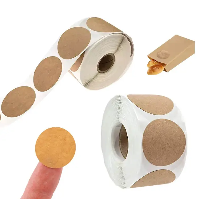 500 pièces/rouleau de cartes rondes en kraft autocollantes pour le classement et l'identification personnalisée