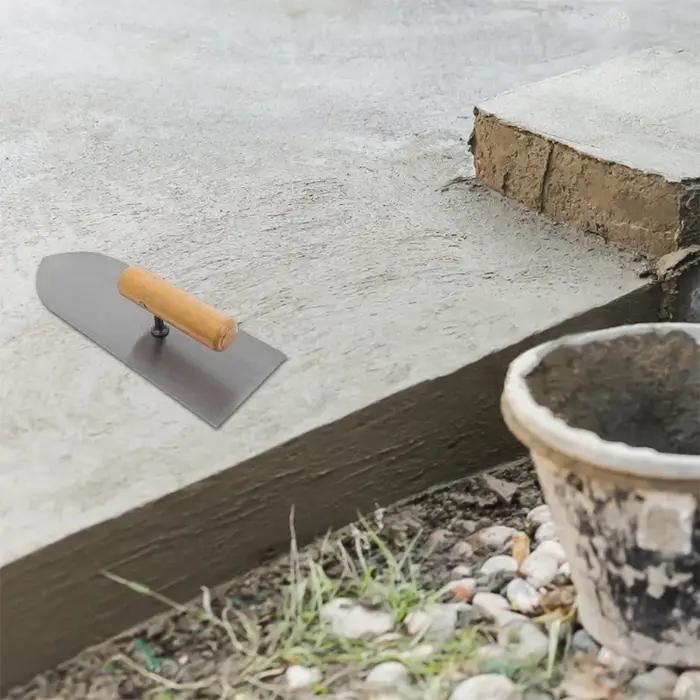 Truelle à plâtrer 28*10cm avec manche en bois, outil de finition pour murs et sols en béton, pour travaux de lissage du ciment