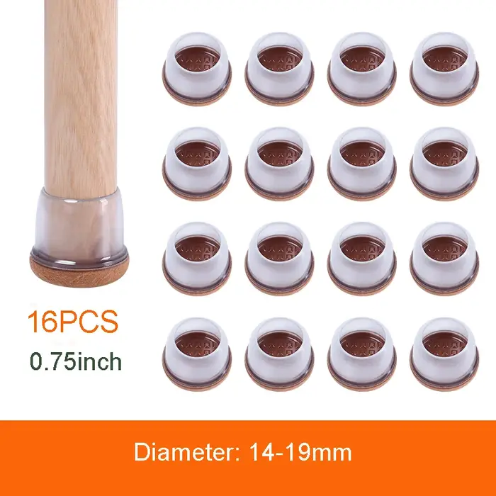 Protecteurs de pieds de chaise de table transparents