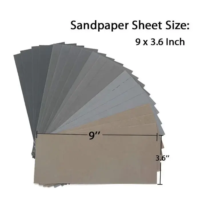 20pc papier de verre ensemble 1000/2000/3000/5000/7000 grain