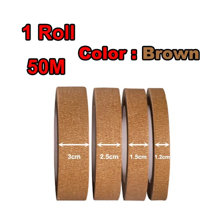 20/50M 1 rouleau de rubans de masquage violet 12mm-30mm papier adhésif déchirable à la main pour voiture beauté