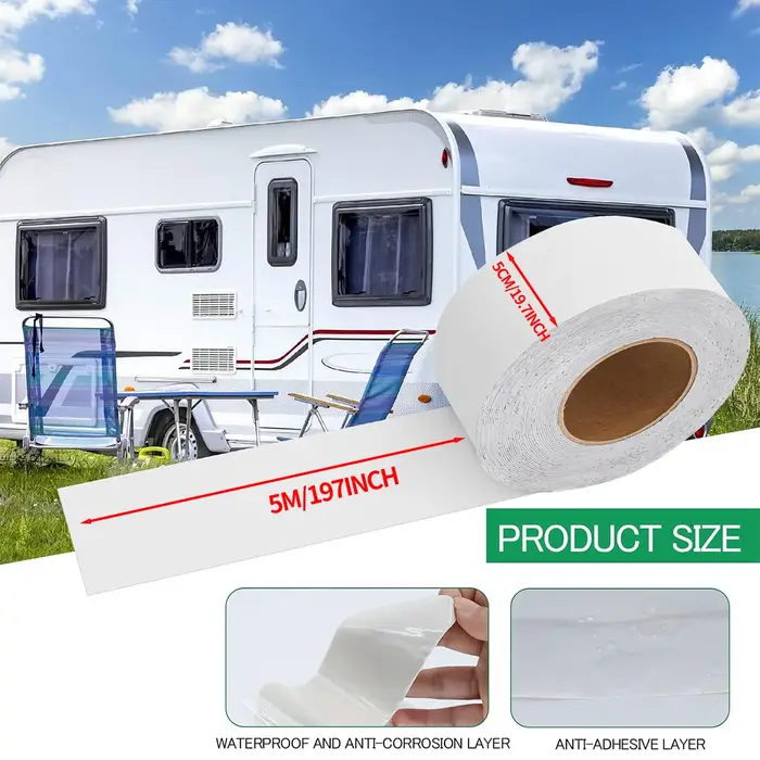 Ruban d'étanchéité pour camping-car, ruban d'étanchéité blanc étanche, ruban d'étanchéité résistant 