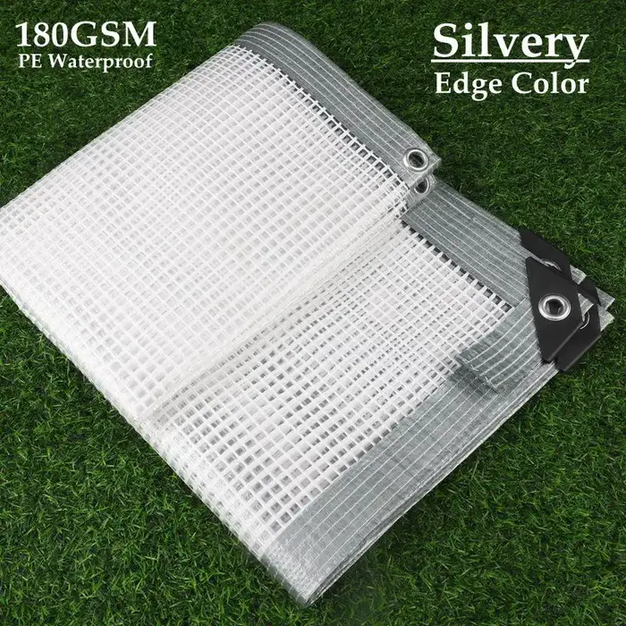 Bâche imperméable en PE renforcée à bord argenté 160 180GSM