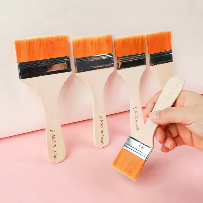 Pinceaux de peinture artistique, 12 pièces, poils synthétiques en Nylon, manche en bois, multifoncti