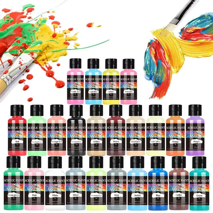 24 couleurs peinture acrylique
