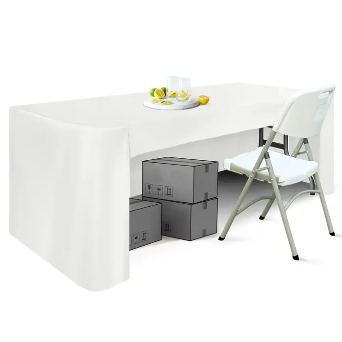 Nappe rectangulaire de 6 pieds pour tables rectangulaires en polyester lavable