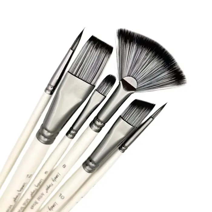 Ensemble de pinceaux à peinture, 6 pièces, pinceaux de peinture artistique pour aquarelle acrylique,