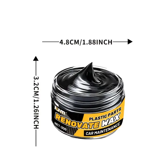1 pot de cire de restauration et de protection noire brillante pour l'intérieur de la voiture - Revêtement en plastique
