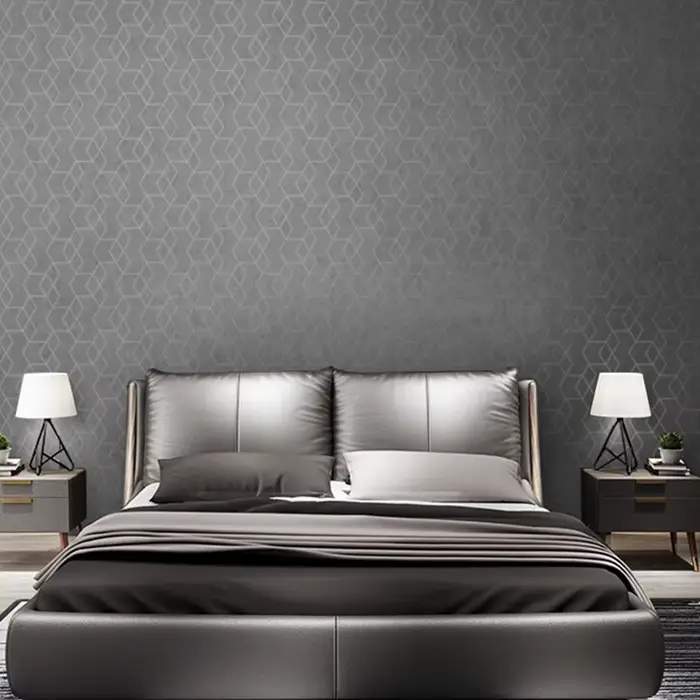 Rouleau de papier peint géométrique de luxe gris foncé
