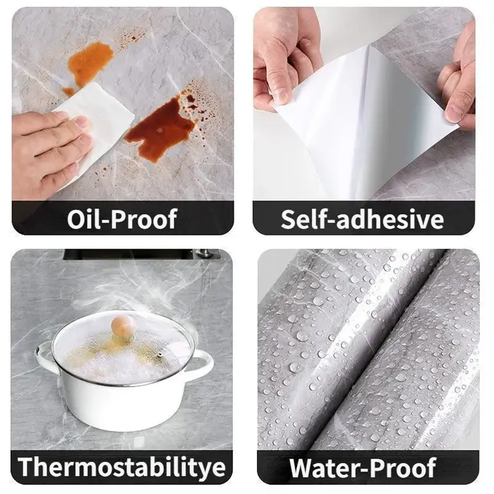 Rouleau de Papier Peint Auto-Adhésif Imperméable Sans Formaldéhyde