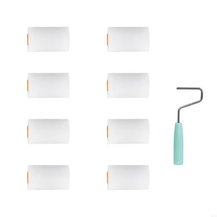 9pcs en mousse mousse Rouleau roller petits rouleaux en mousse pour peinture murale meuble