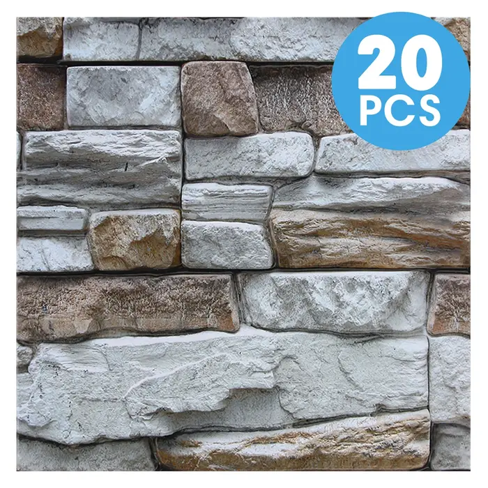 10/20 pièces de panneaux muraux 3D imitation pierre