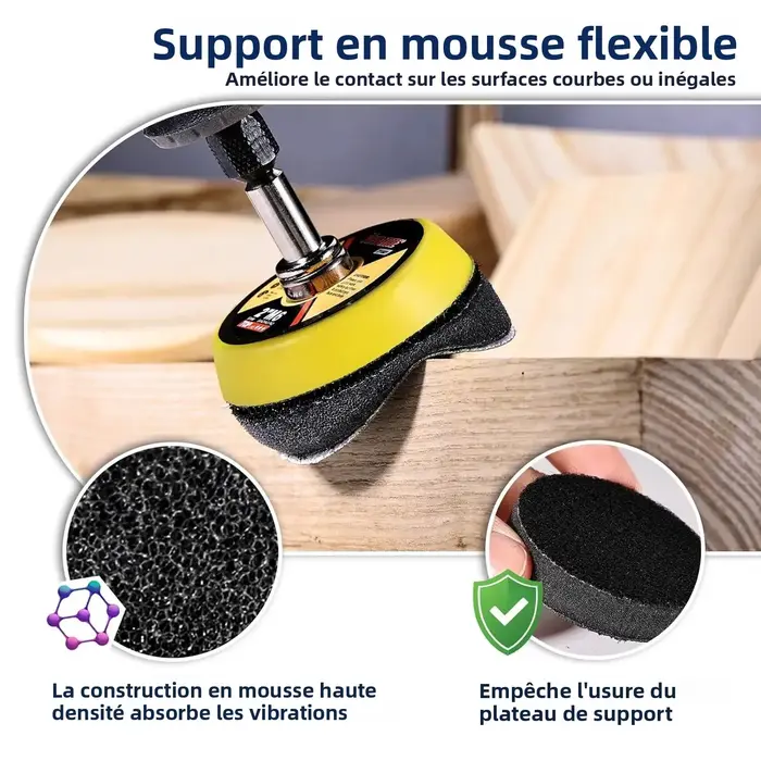 Disque de ponçage à crochet et boucle de 2 pouces