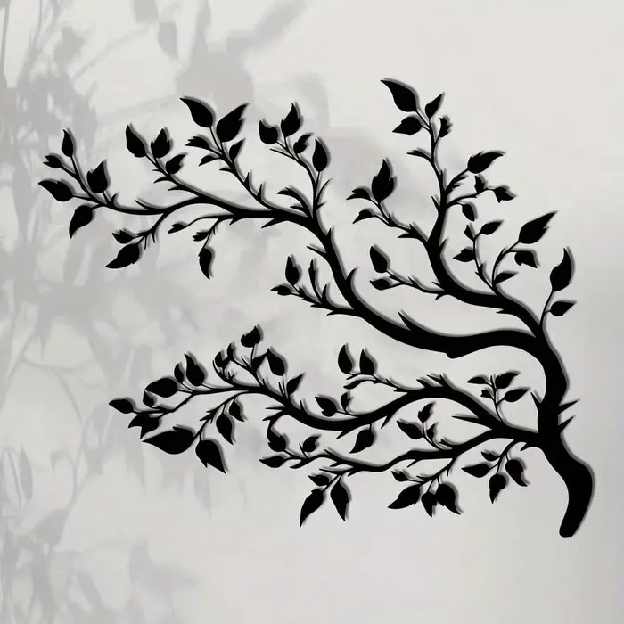 Décoration murale en métal en forme d'arbre