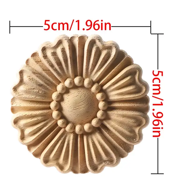 Appliques en bois sculpté pour meubles, armoire, cadre non peint, moulures en bois, décalcomanie, dé