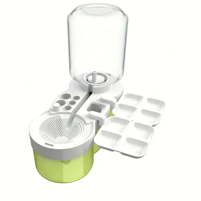 Nettoyeur de pinceaux 6-en-1 avec plateau - Laveur et support