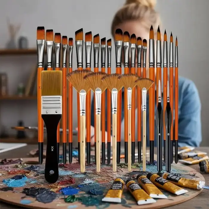 ❤️ Ensemble de 32 pinceaux pour peinture acrylique
