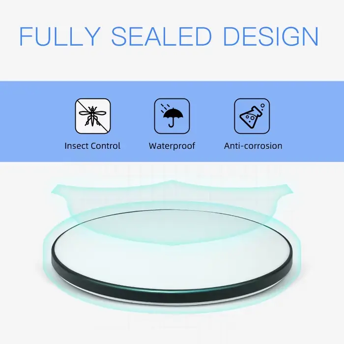 Plafonnier Bambou Led Rond Étanche De 18W
