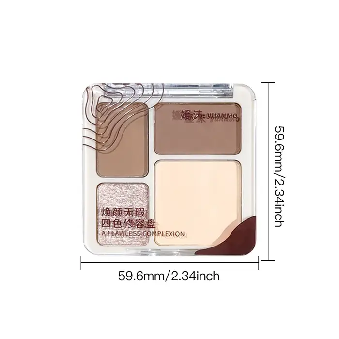 La palette de contouring quatre couleurs est mate et longue tenue