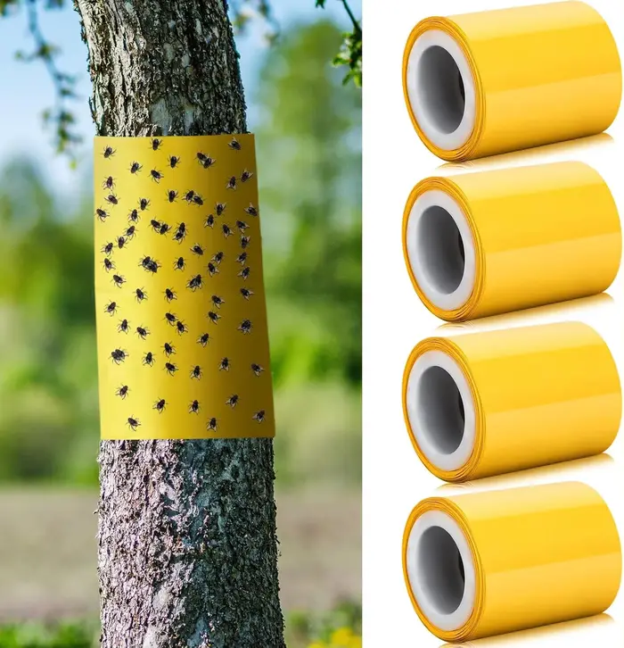 Ruban anti-insectes double face jaune 5/10M