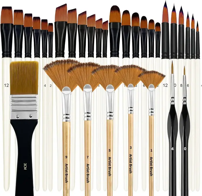 Ensemble de pinceaux pour peinture acrylique