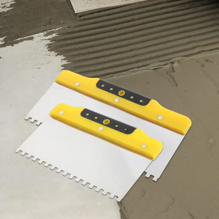 Truelle de Finition en Acier pour Cloisons Sèches et Béton, Spatule Crantée, Outils de Construction,