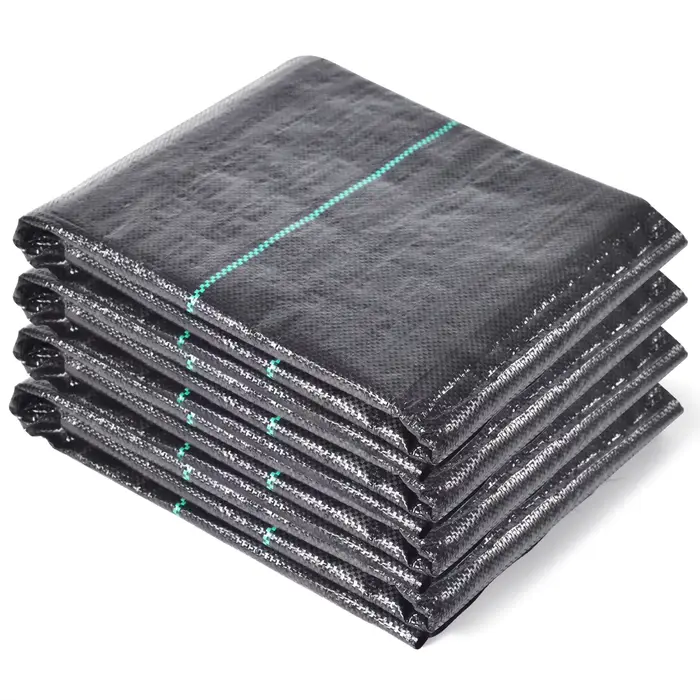Toile de paillage robuste, géotextile d'aménagement paysager, tapis de couverture de sol durable et