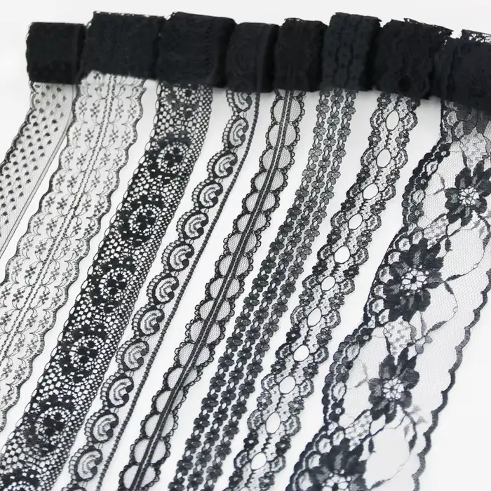 (10 Yards/Rouleau) Ruban en dentelle noire