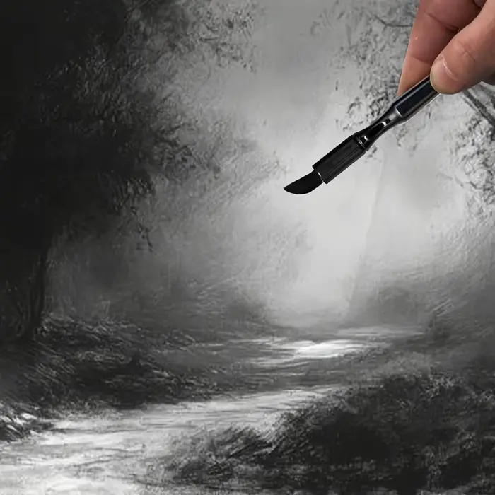 Pinceau de rendu noir, pinceau aquarelle durable pour charbon de bois