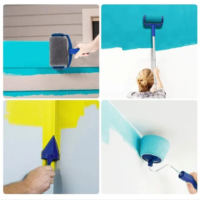 Grand pinceau à tambour auto-amorçant pour peinture murale