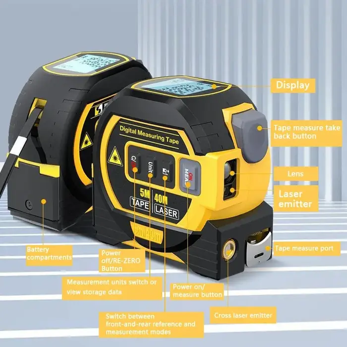Ruban à mesurer Laser 3 en 1