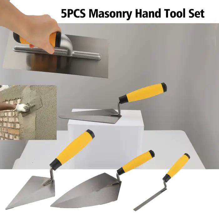 5 pièces Mason Set manche en bois en acier au carbone