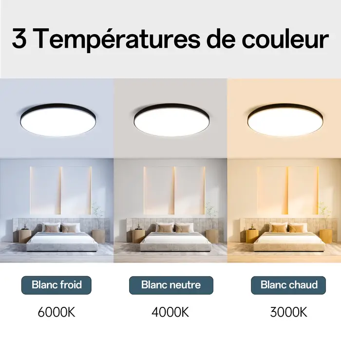 Plafonnier Bambou Led Rond Étanche De 18W