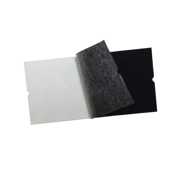 Grattoir rond de voiture en feutre de tissu noir avec colle auto-arina