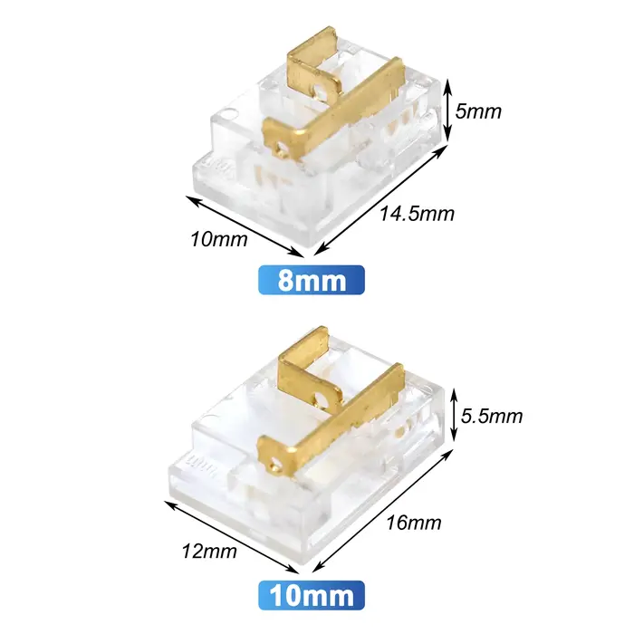 Connecteur d'angle multifonction 12 en 1 pour bande LED COB 8 mm 10 mm