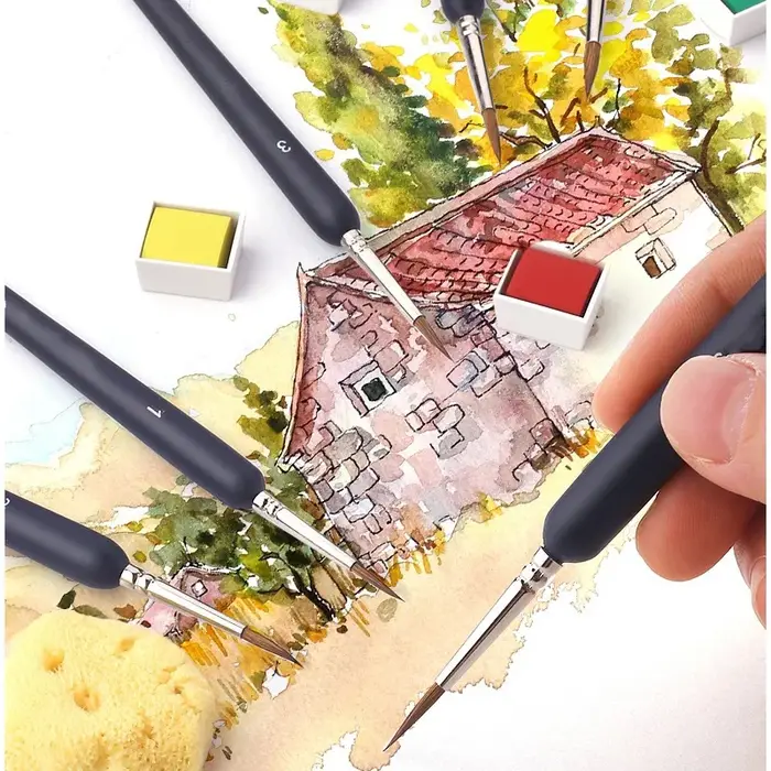 11 pinceaux miniatures pour peinture artistique