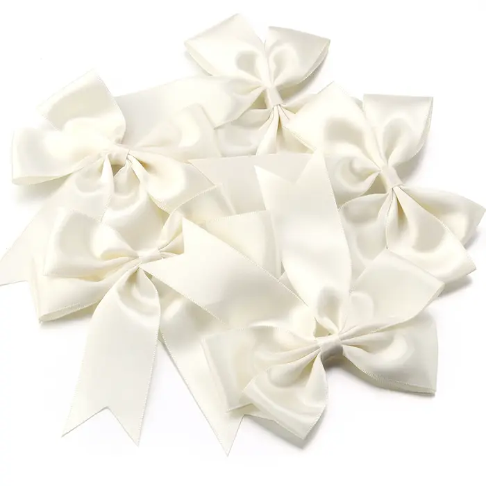 (4 pièces/paquet) 12*13cm nœuds de ruban coloré grande taille ruban de Satin nœud fleur artisanat dé