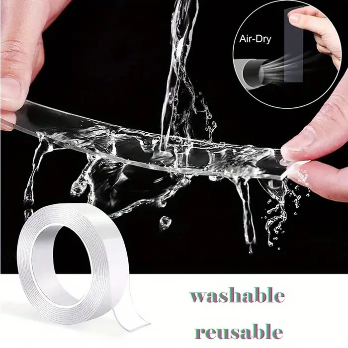 "Ruban adhésif imperméable double face réutilisable
