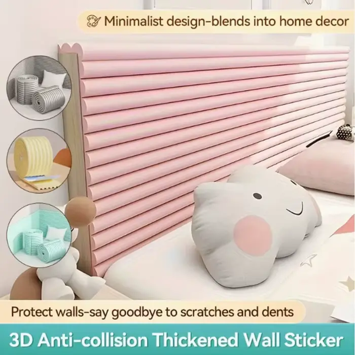 Rouleau d'autocollants muraux texturés 3D à bords souples, facile à nettoyer, décoration de maison pour murs, Tables, chaises, papier peint pour murs, Protection des chaises, 1 rouleau