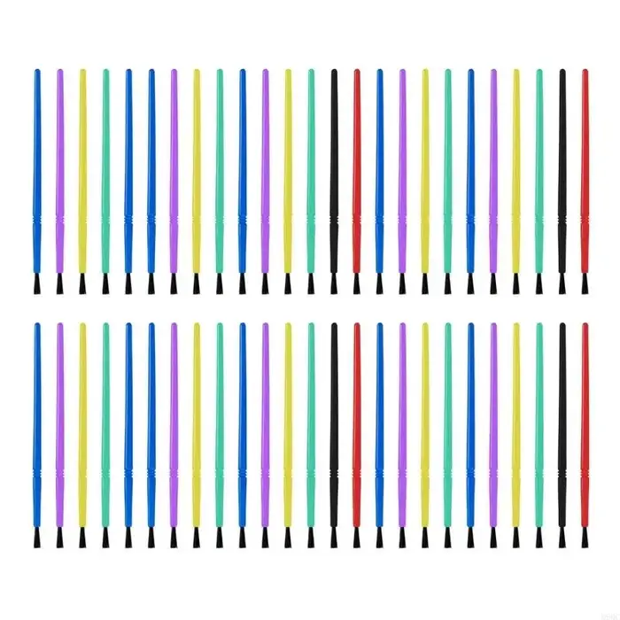 50 pcs petits pinceaux brosses cheveux en nylon Brosse d'artiste