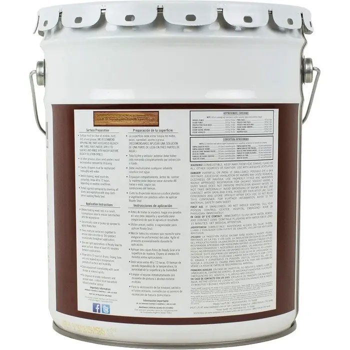 Teinture extérieure et scelleuse pour bois, 5 gallons, noyer foncé