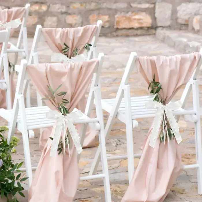 10-30 pièces Nœuds de mariage en ruban blanc