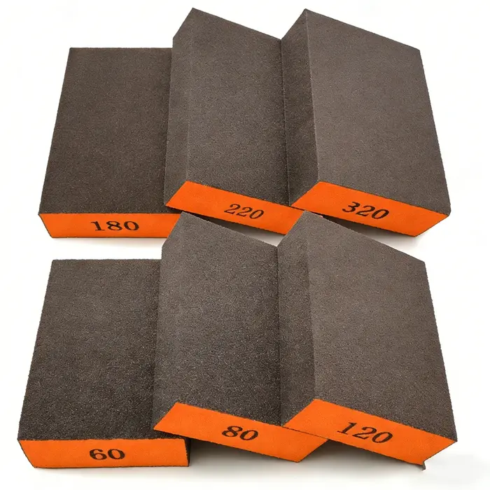 Lot de 6 éponges de ponçage à grains grossiers, moyens et fins (60, 80, 120, 180, 220, 320) pour le