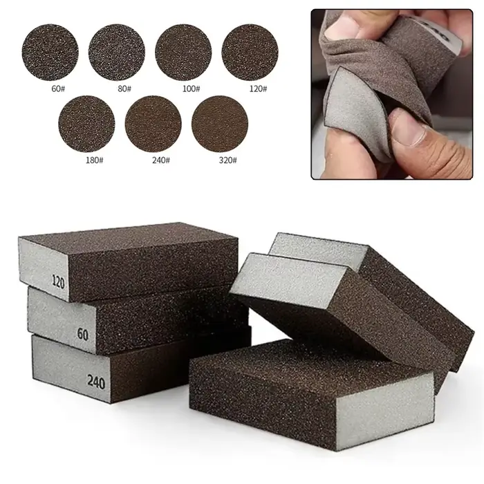 Blocs d'éponge de ponçage grain 60 80 100 120 180 240 320